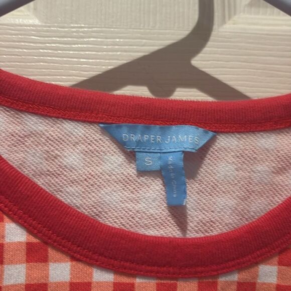 Draper James checkered gingham pullover sweatshirt SZ Small - Picture 3 of 7